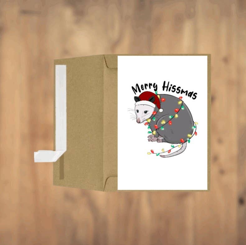 Greeting Card | Merry Hissmas Possum Opossum