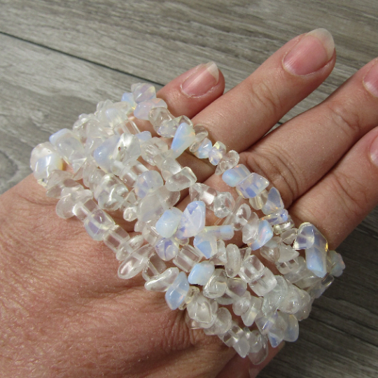 Gemstone Chip Bracelets | Opalite or Quartz