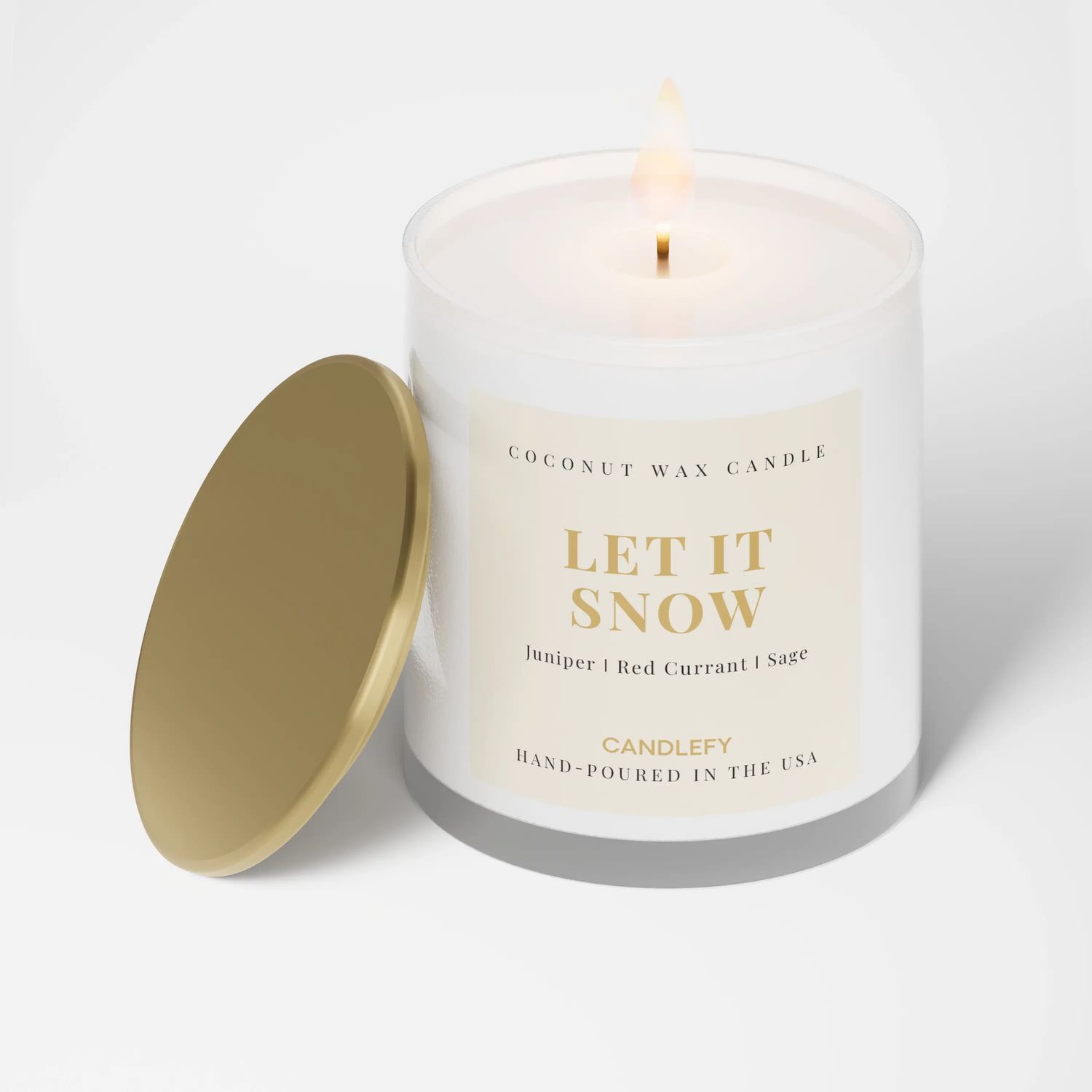 Let It Snow Scented Christmas Candle | Marshmallow, Cream, Vanilla |  10oz Glass Candle
