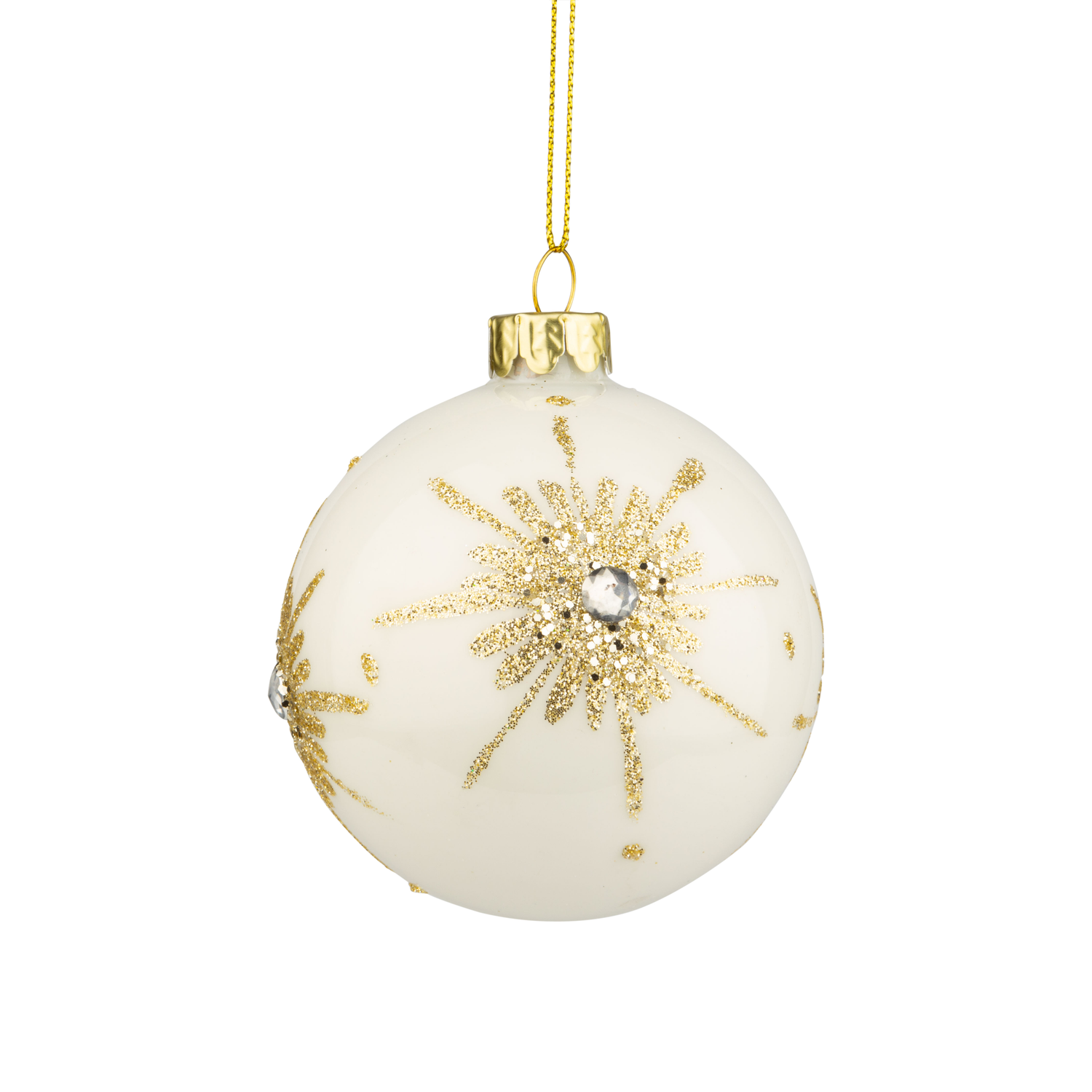 Ornament | White Glass Starburst