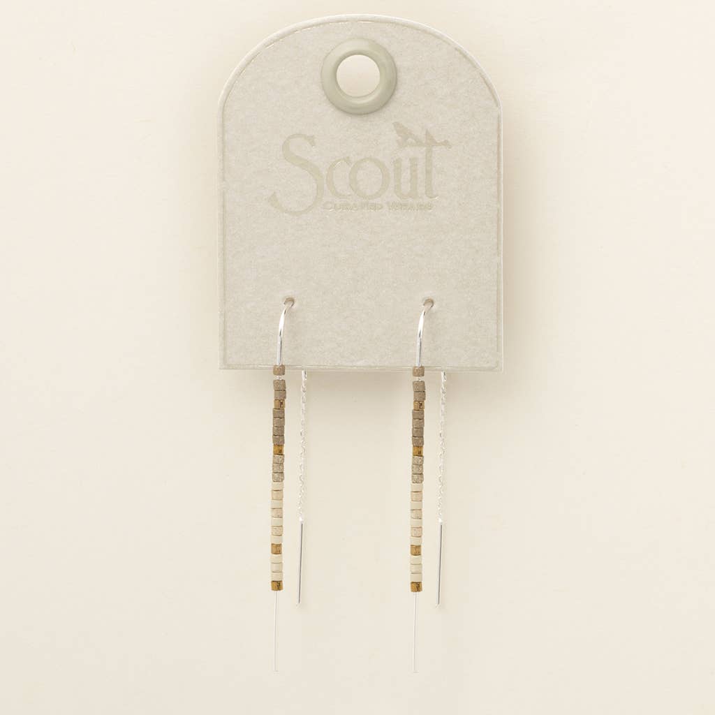 Earrings | Chromacolor Miyuki Thread Earring - Pewter Multi/Silver