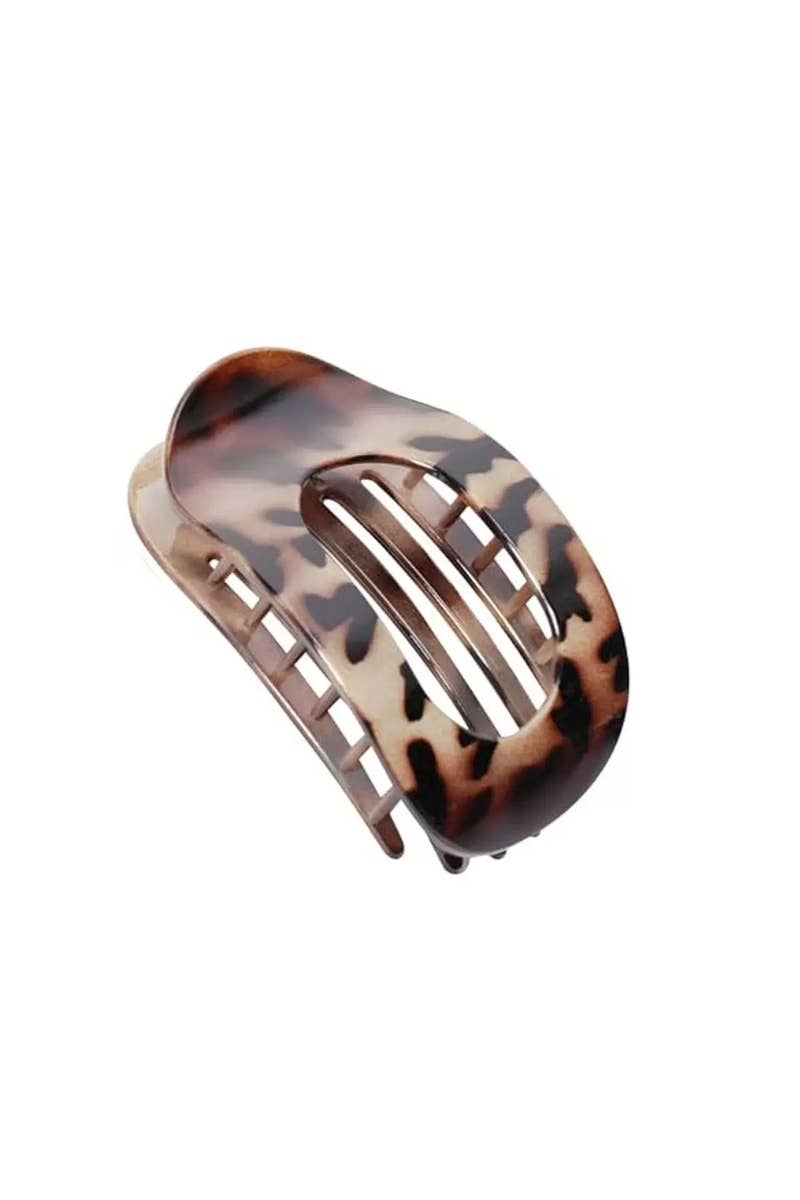 Edgy Leopard Flat Duckbill Hair Claw - Chic & Versatile