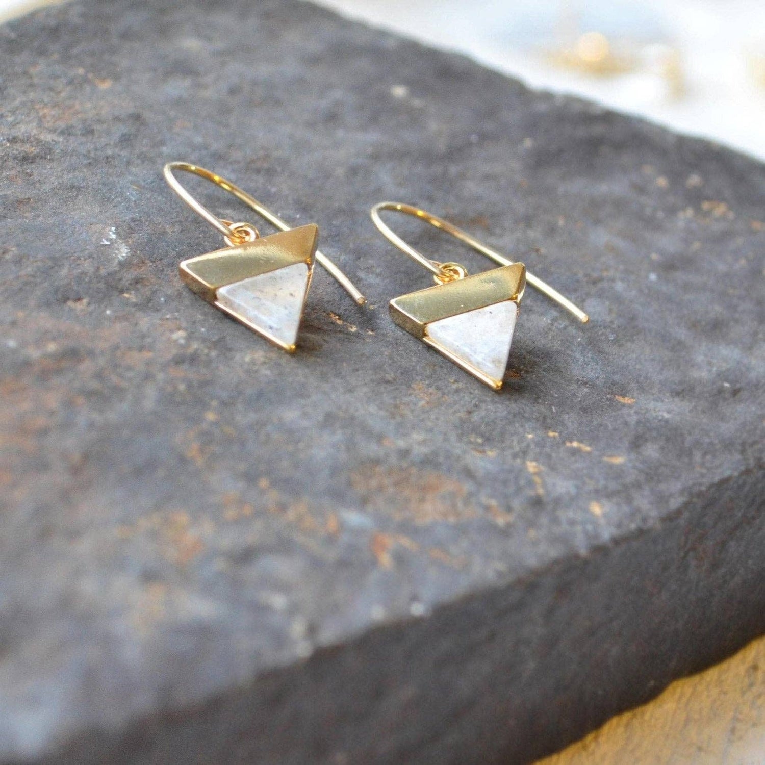 Earrings | Labradorite Inverted Triangle