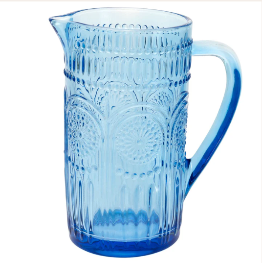 Glass Pitcher | Blue Vintage Charm