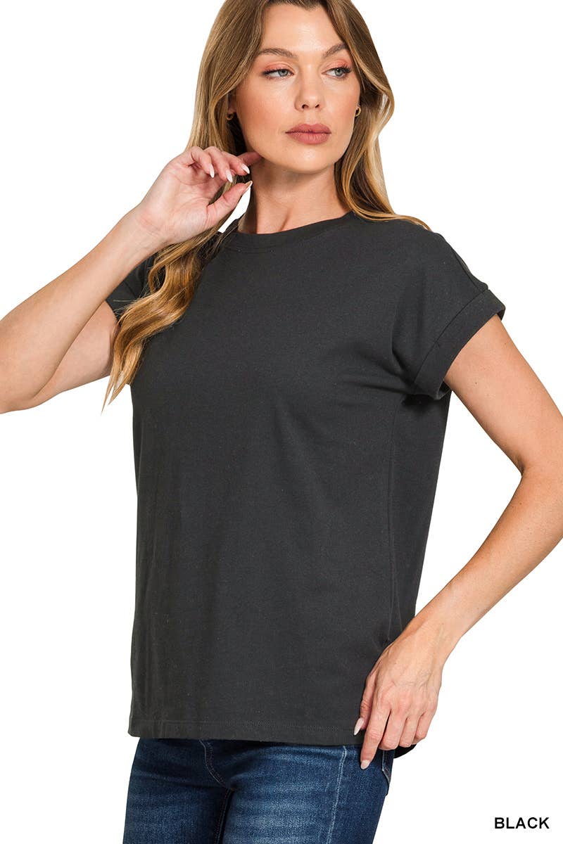 Women's T-Shirt | 100% Cotton Crew Neck Short Sleeve | BLACK