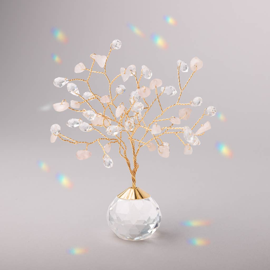 Suncatcher Tree of Life | Rose Quartz/Love/Gold