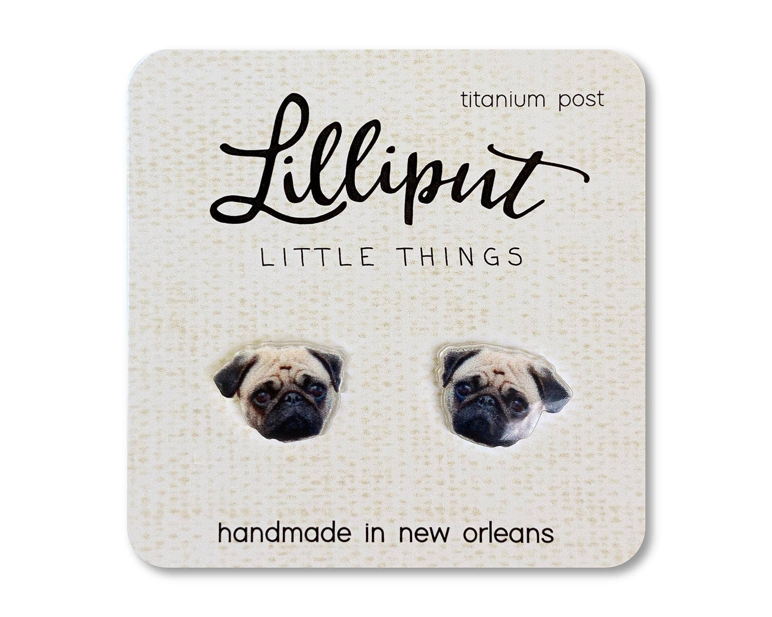 Stud Earrings | Pug Dog