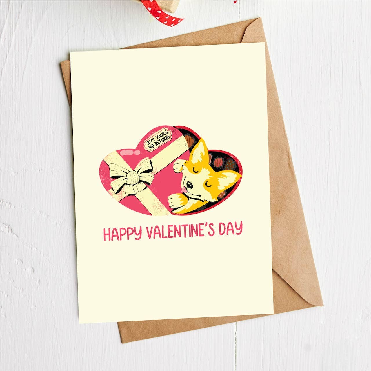 Valentine's Card | "Happy Valentine's Day" Dog Heart Chocolate Box Card