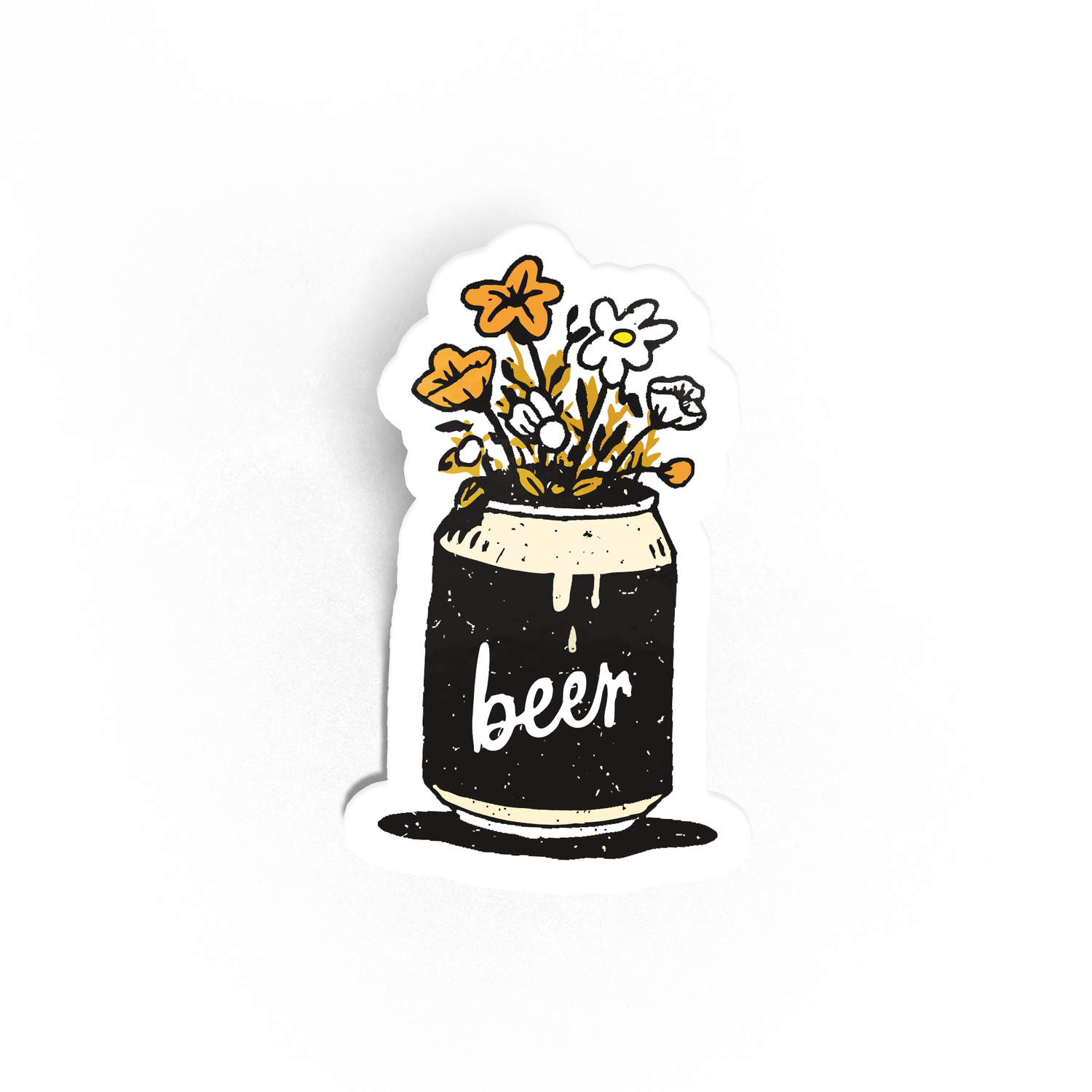 Sticker | Beer Can Flower Bouquet - Laminated Vinyl Matte Sticker