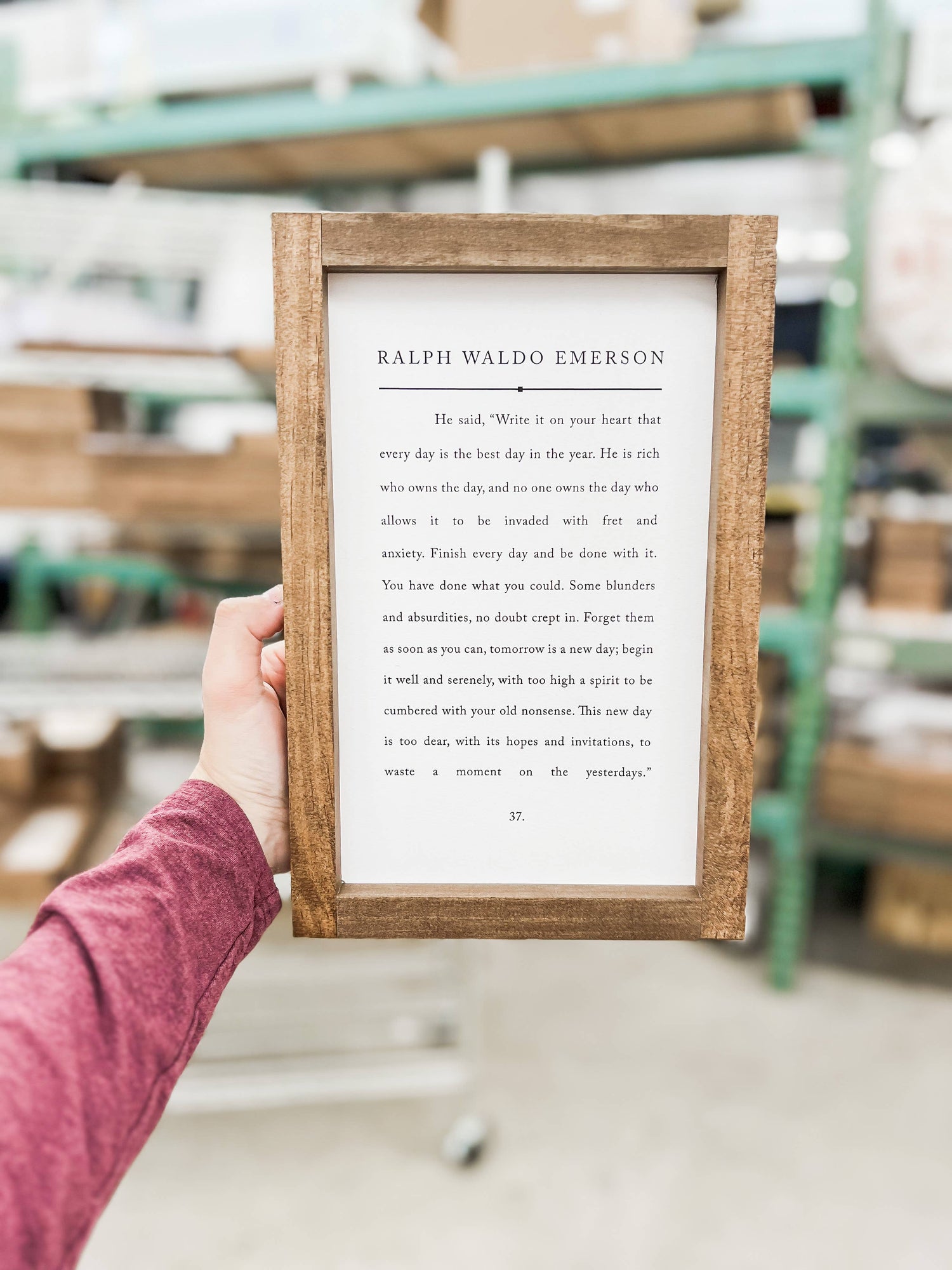 Handmade Framed Art | He Said, "Write It On Your Heart" - Ralph Waldo Emerson
