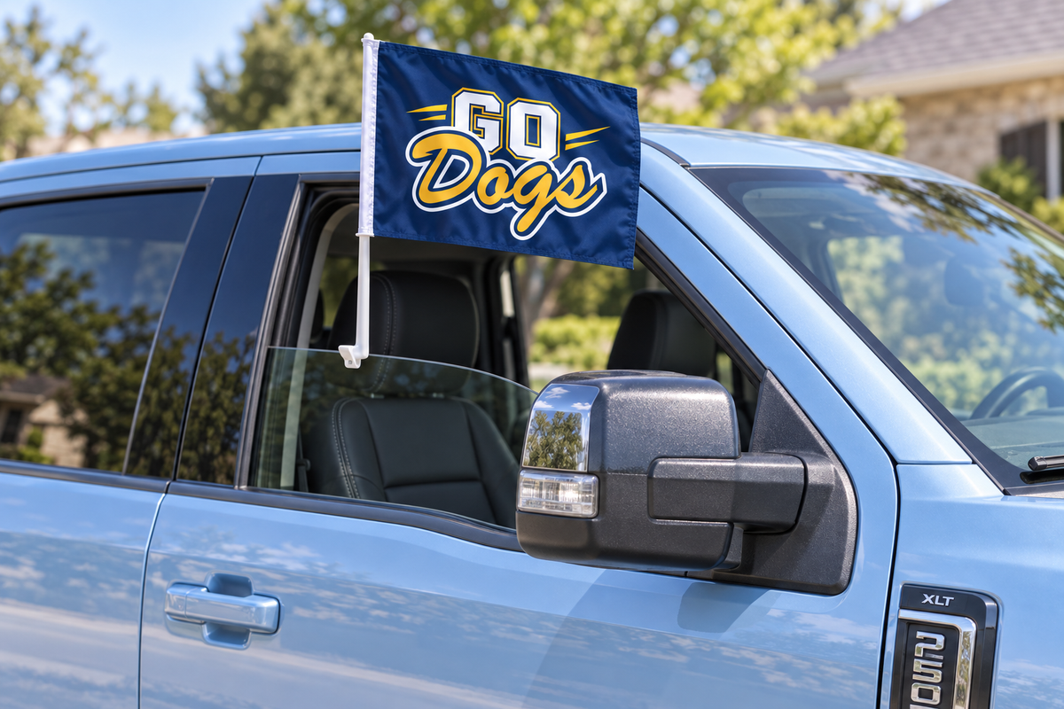 Alhambra Dogs Flag | "Go Dogs" - Car Window Flag Kit - 12 x 18"