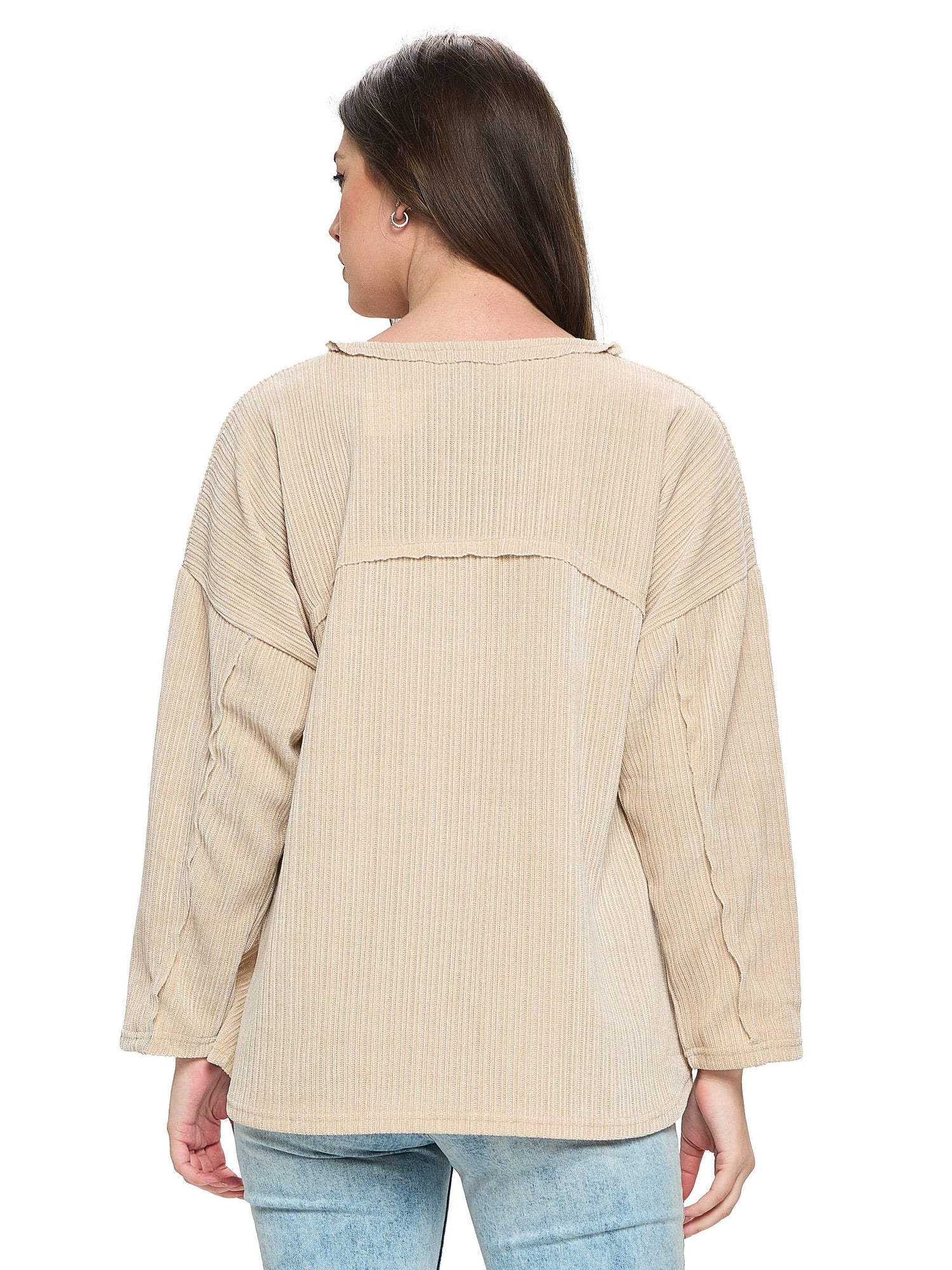 Oversized Sweatshirt | Pullover Patchwork Neutral