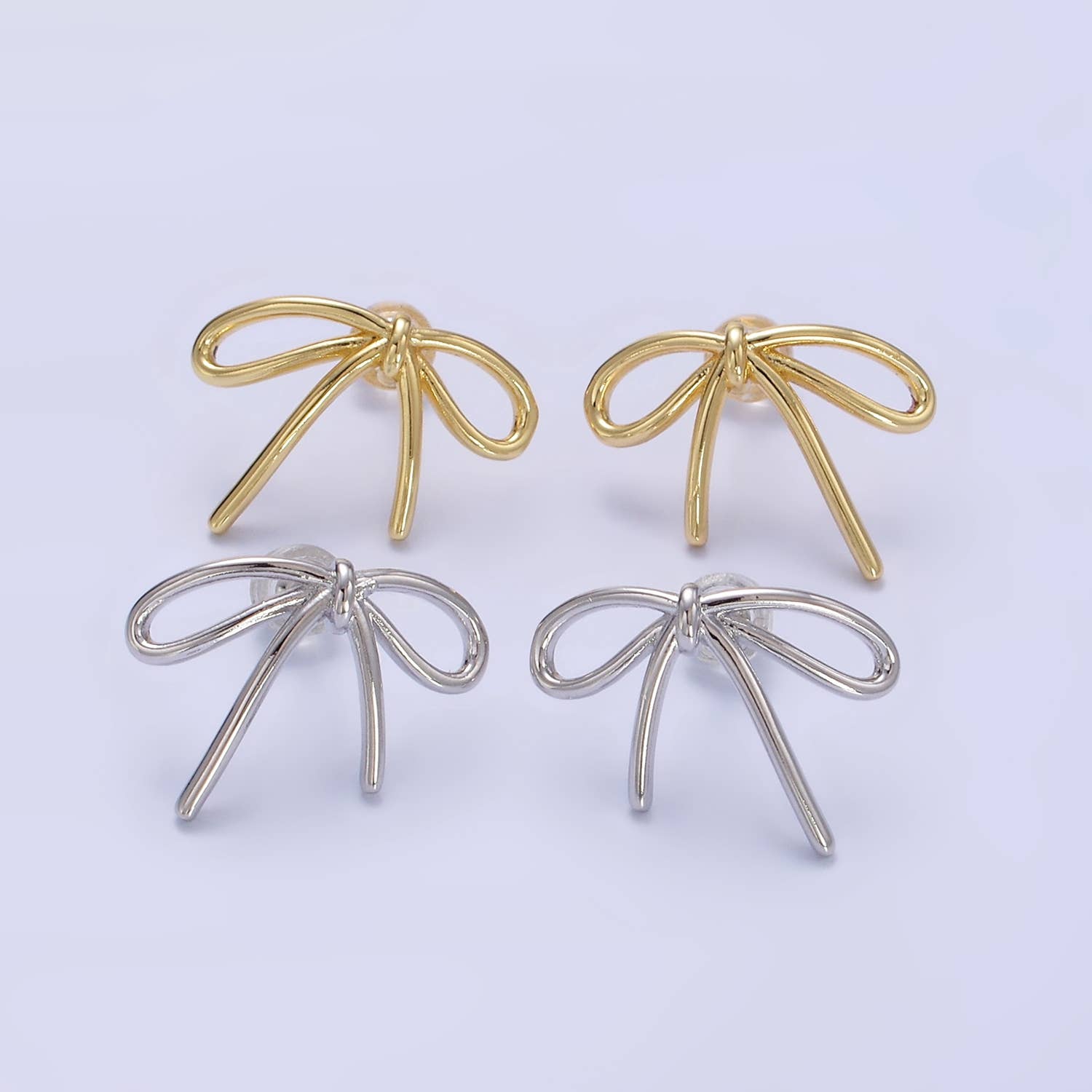 Ribbon Bow Earrings | 14K Gold Filled Minimalist Tied Ribbon Bow Stud