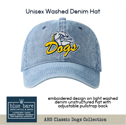 Alhambra Hat | Washed Light Denim Classic Bulldogs Design