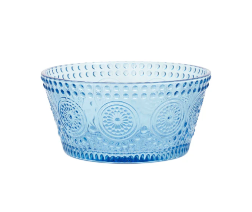 Glass Bowl Pair | Blue Vintage Charm