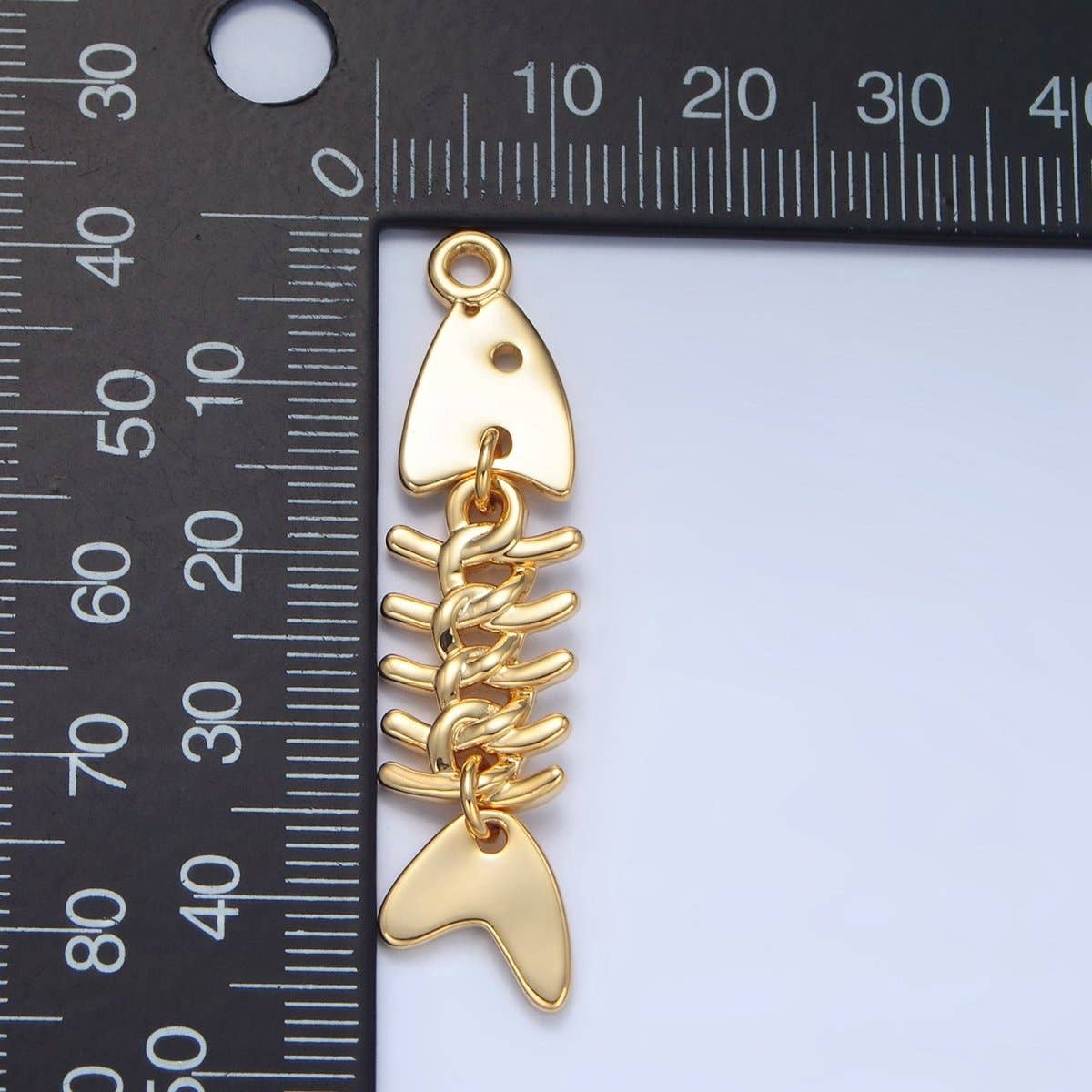 Fish Charm | 24K Gold Filled Minimalist Fish Skeleton
