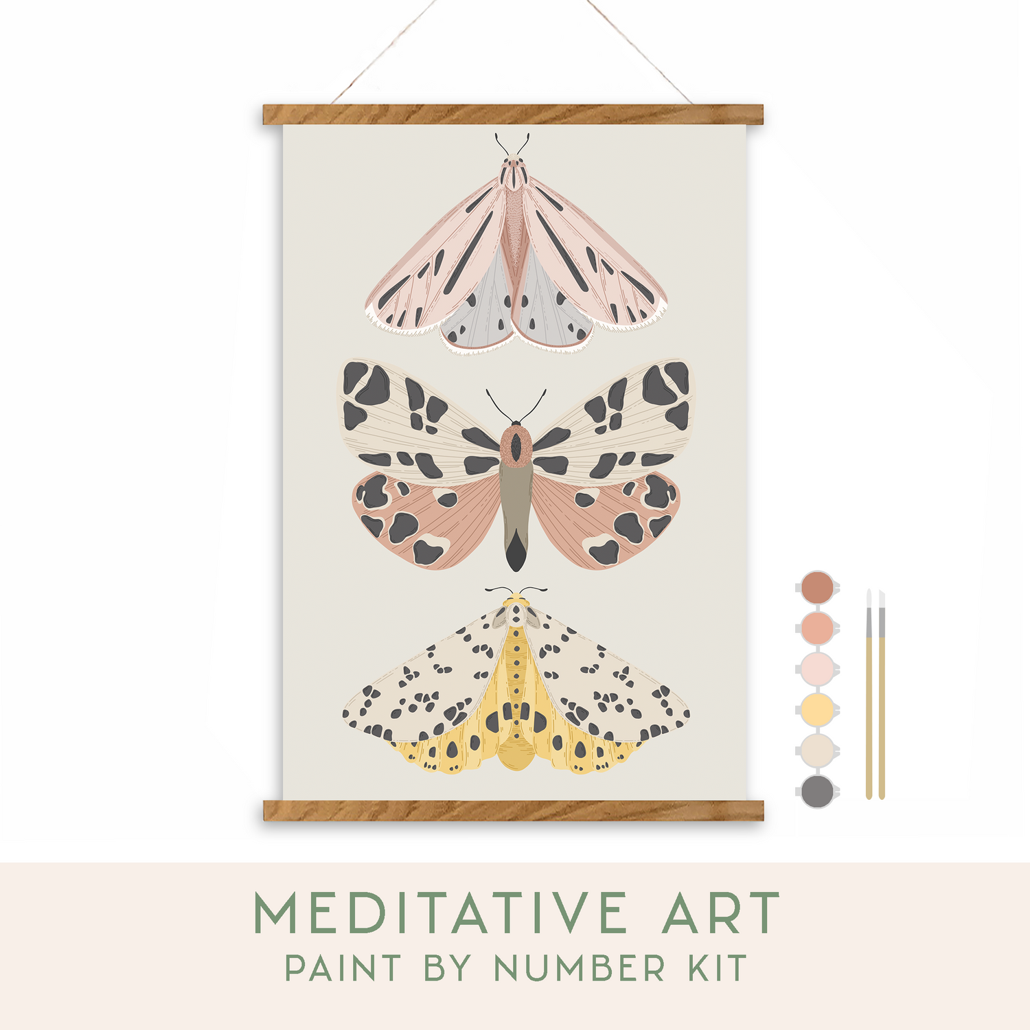 Art Paint Kit | Vintage Butterflies Meditative Art Paint by Number Kit