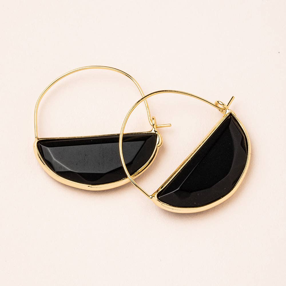 Stone Prism Hoop | Black Spinel/Gold