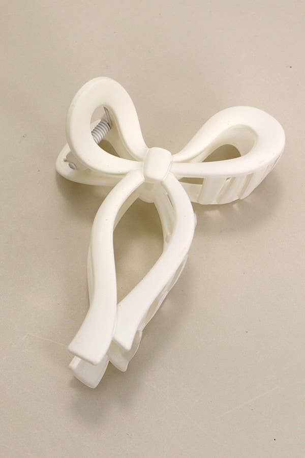 Bow Hair Clip | Matte White