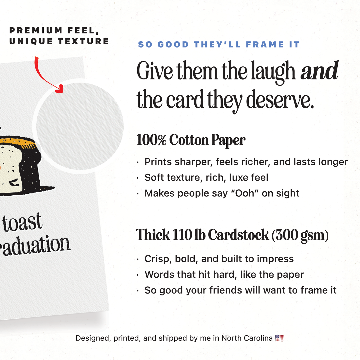 Greeting Card | Cute Graduation Toast Pun - A2 Birthday Greeting Card