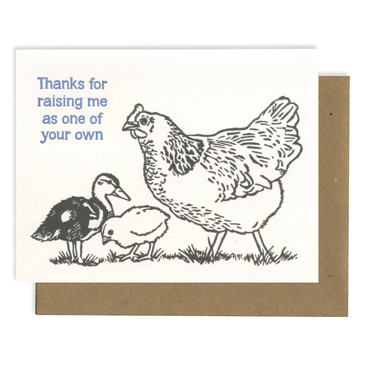 Thank you for raising me as one of your own Letterpress Card