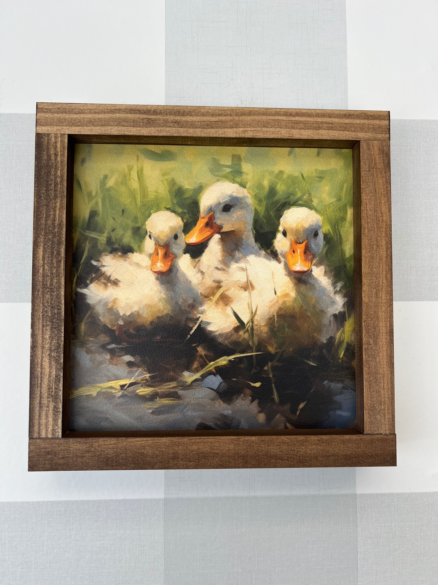 Handmade Framed Art | Duck Trio | Easter Home Decor, Easter Wall Art