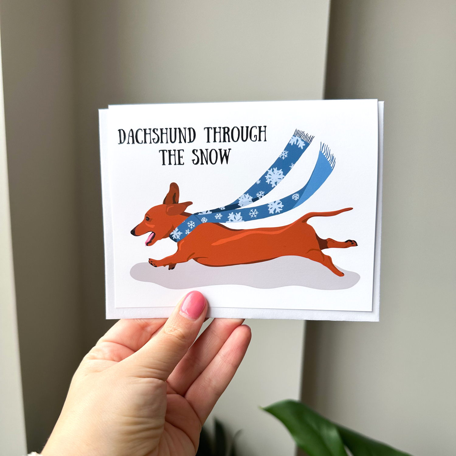 Greeting Card | Dachshund Through The Snow Holiday Card