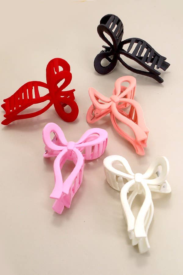 Bow Hair Clip | Matte White