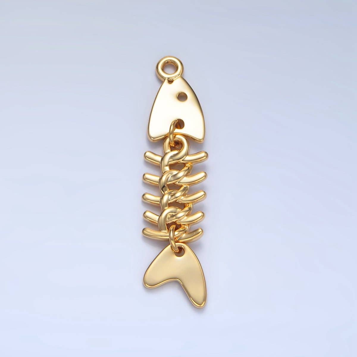 Fish Charm | 24K Gold Filled Minimalist Fish Skeleton