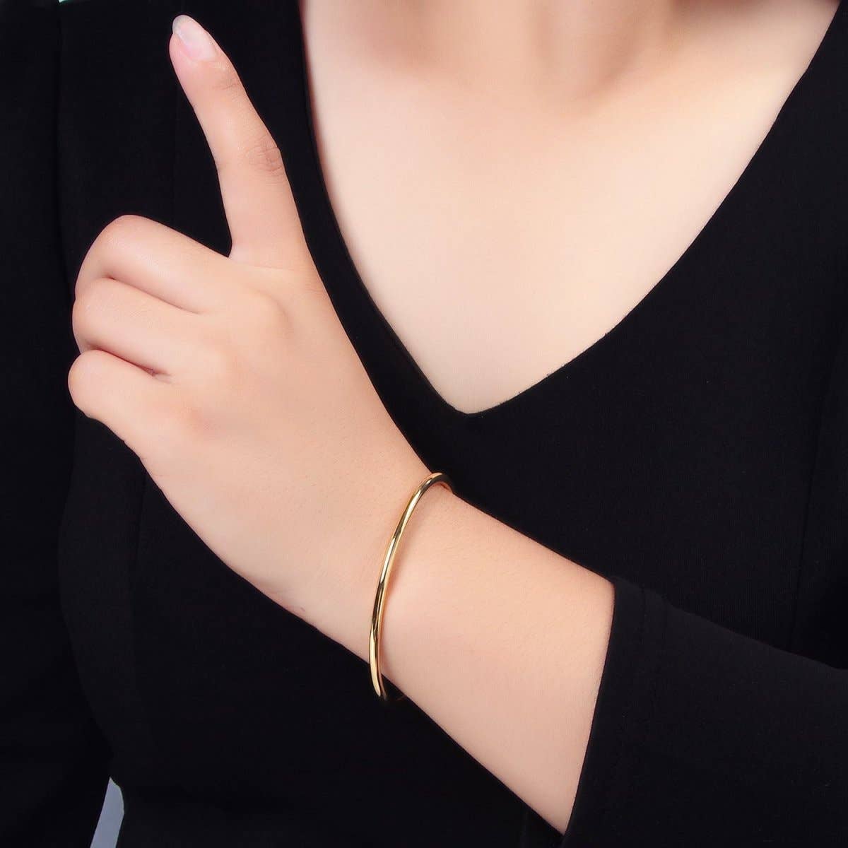 Cuff Bracelet | 24K Gold Filled Minimalist Band Cuff Bangle