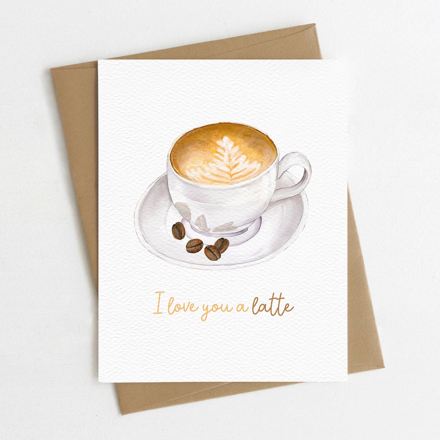 Greeting Card | I love you a latte card, coffee shop card, Latte love