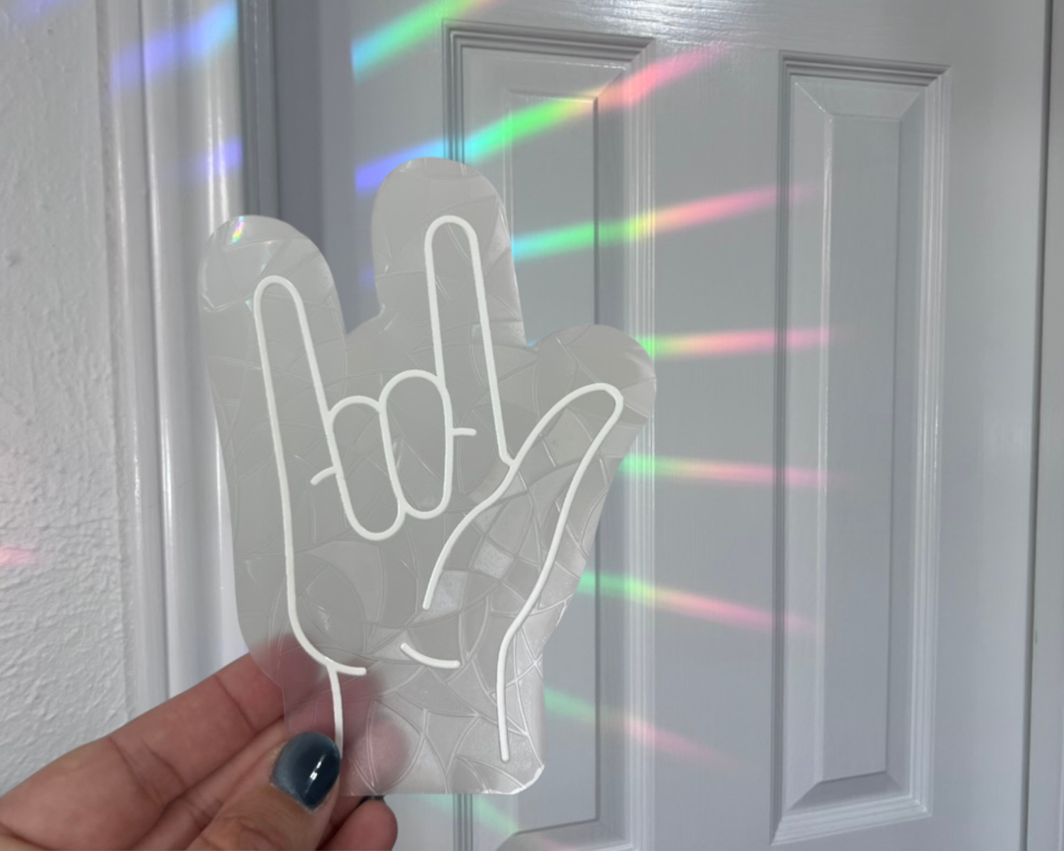 Decal Sun Catcher | Rainbow Window Cling - ASL I LOVE YOU
