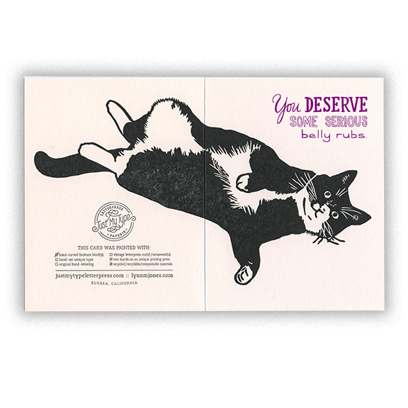 Greeting Card | Cat-Belly Rubs (Letterpress)