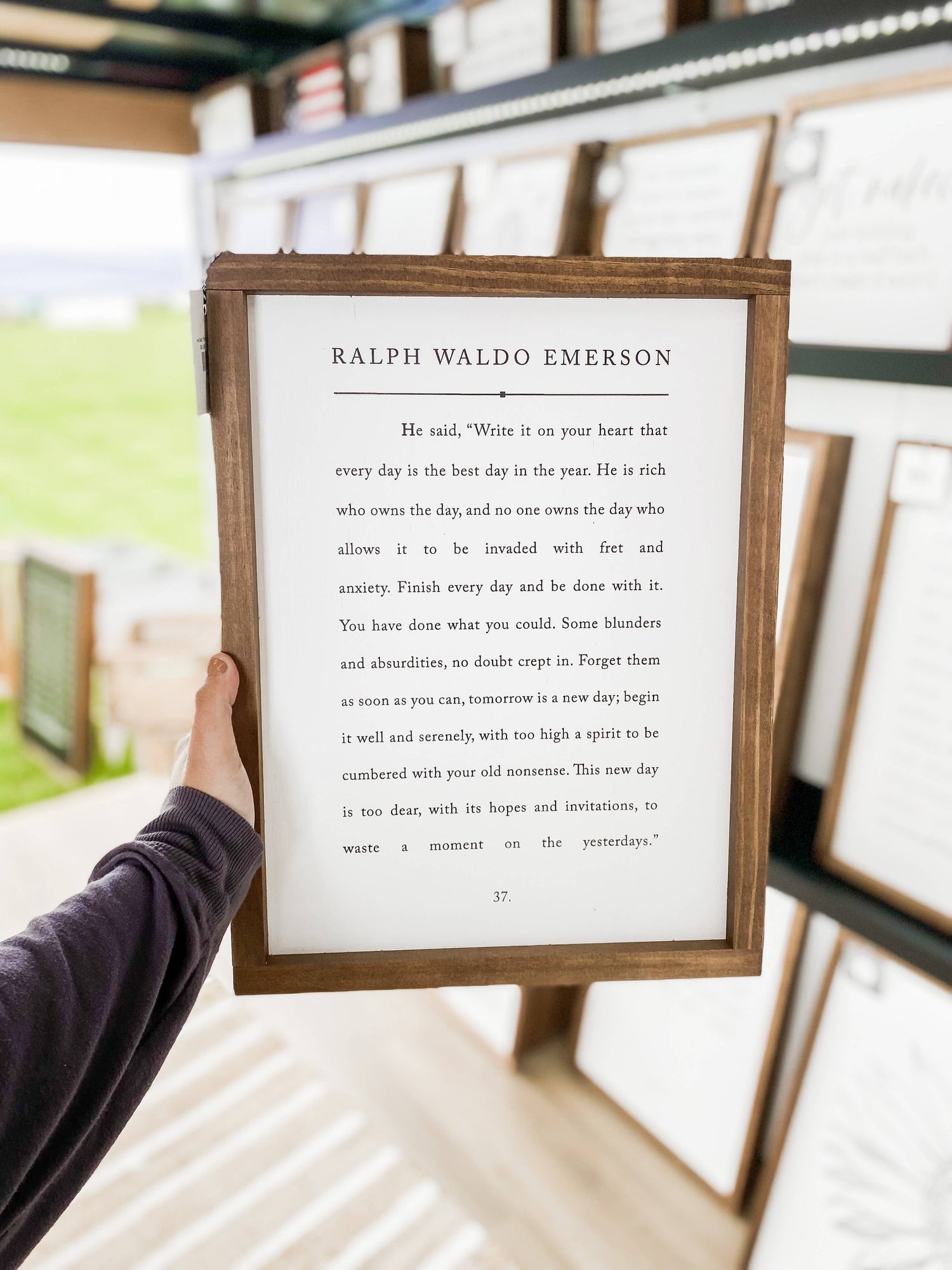 Handmade Framed Art | He Said, "Write It On Your Heart" - Ralph Waldo Emerson