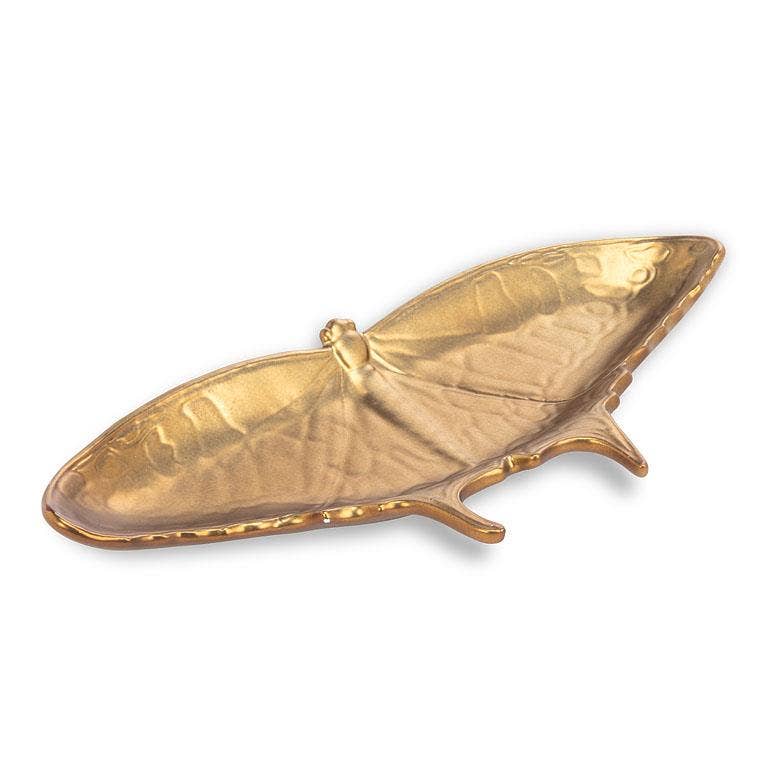Gold Dish | Wide Butterfly 9.5"W