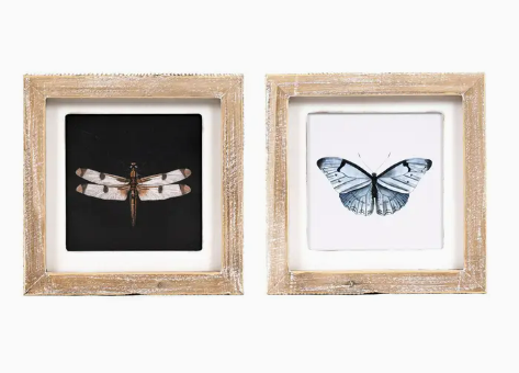 Framed Decor | Dragonfly & Butterfly (Reversible)