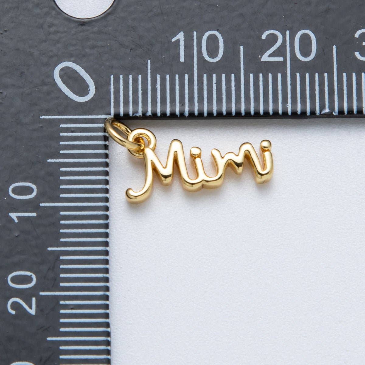 Charm Bar | 14K Gold Filled 16mm Grandma "Mimi" Minimalist Script