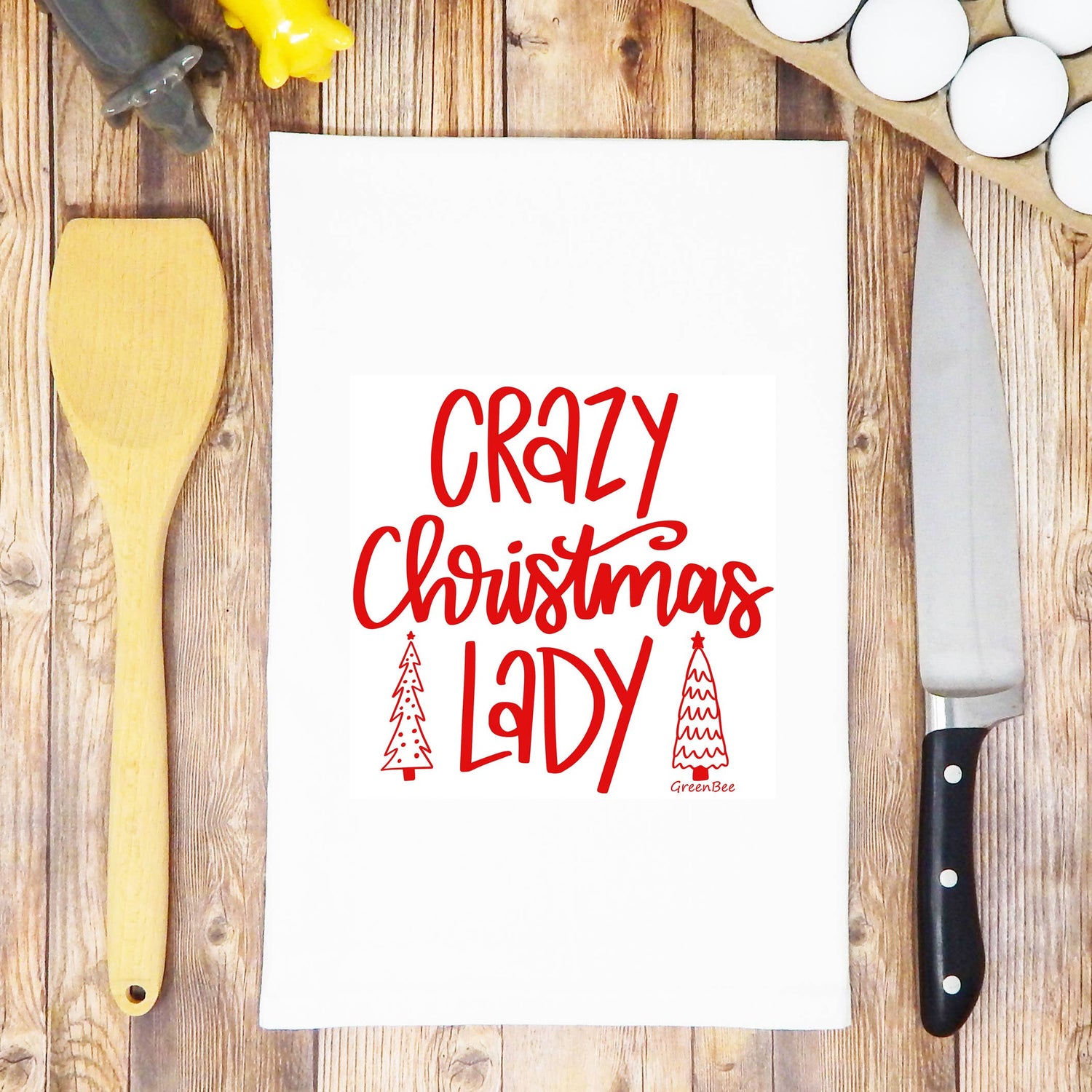 Kitchen Towel | Crazy Christmas Lady Kitchen Towel