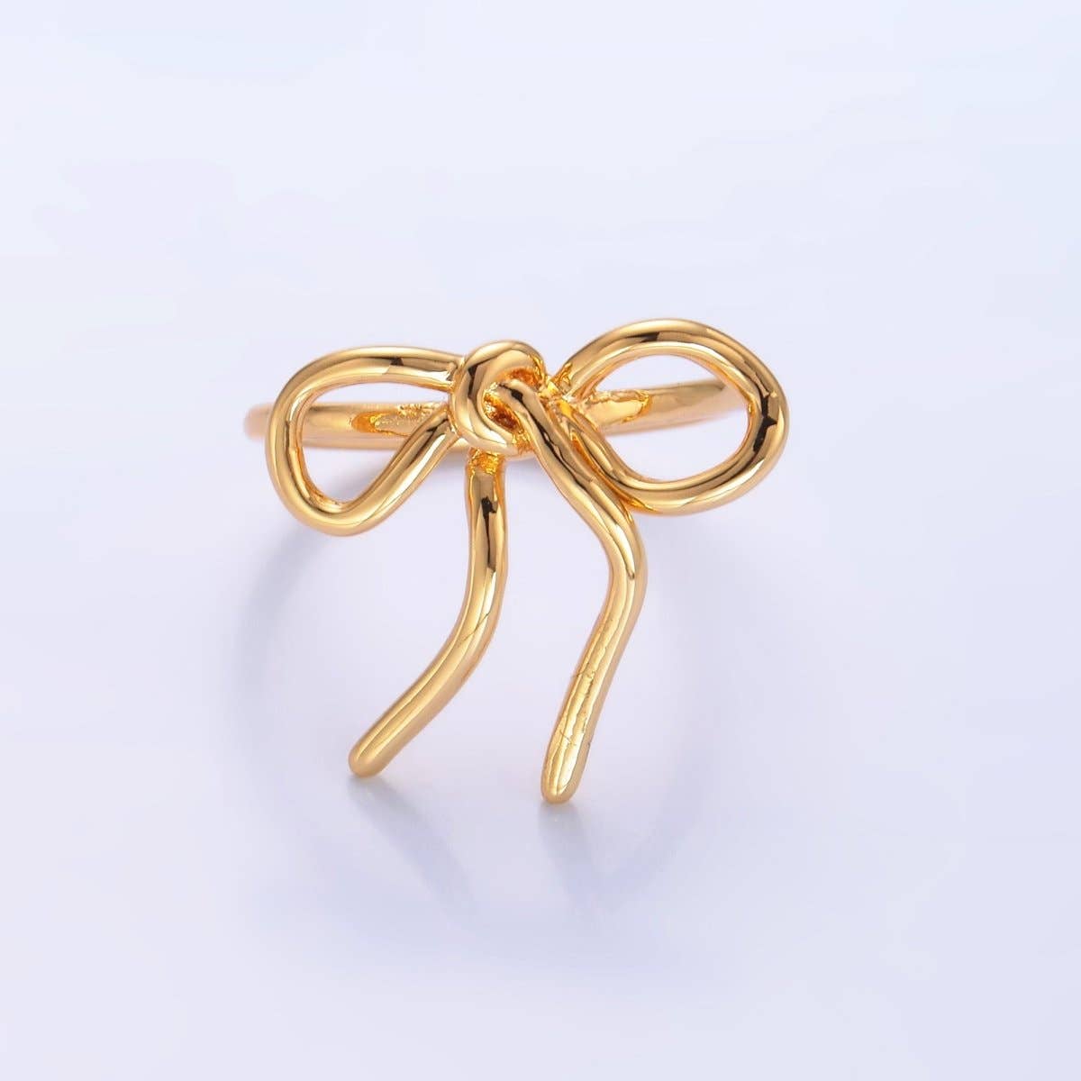 Bow Ring | 24K Gold Filled Ribbon Bow Minimalist - Gold