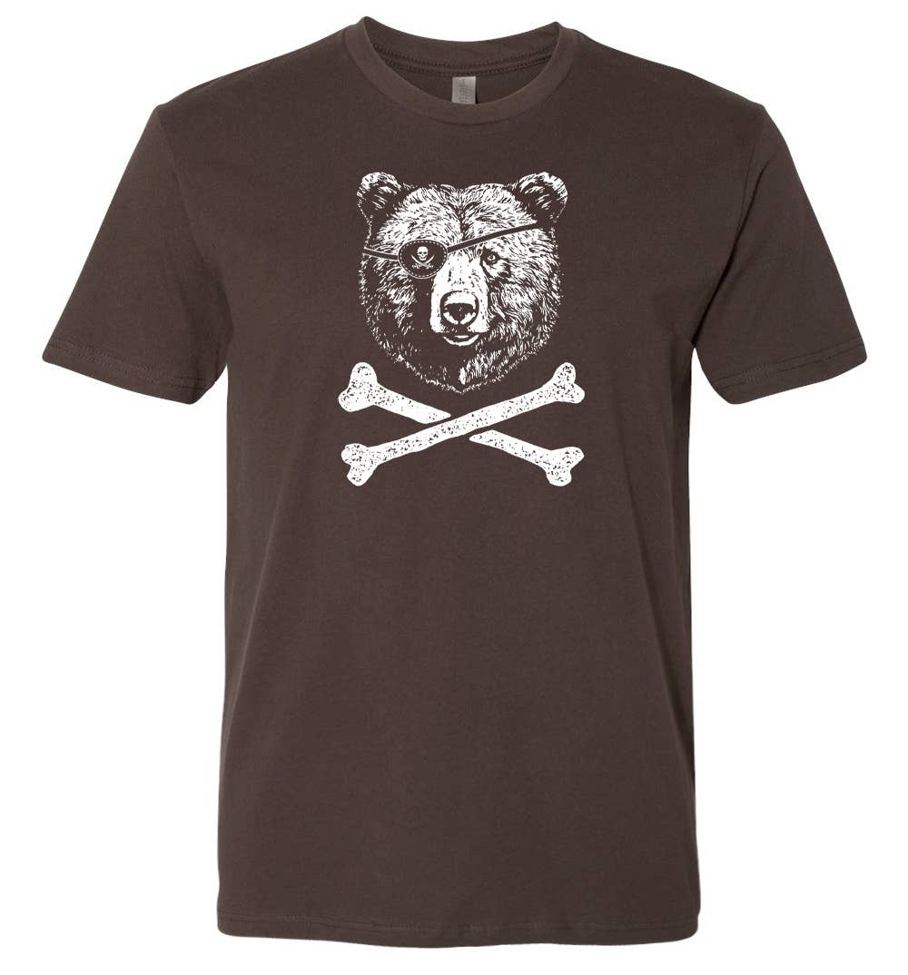 Unisex Tee | Bear Jolly Roger T Shirt Cool Camping Theme Mountains Hiking
