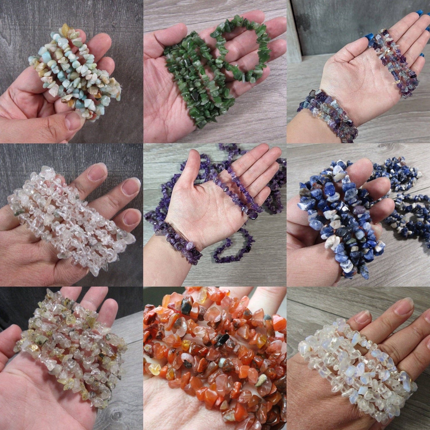 Gemstone Chip Bracelets | Opalite or Quartz