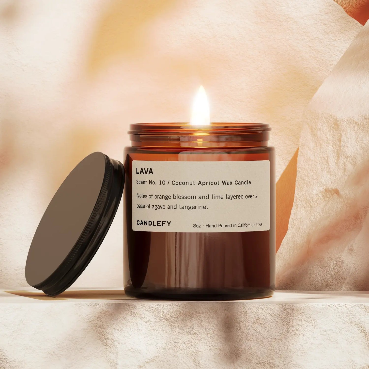 Candle | Lava • 8oz Amber Jar • Coconut Wax • USA Made