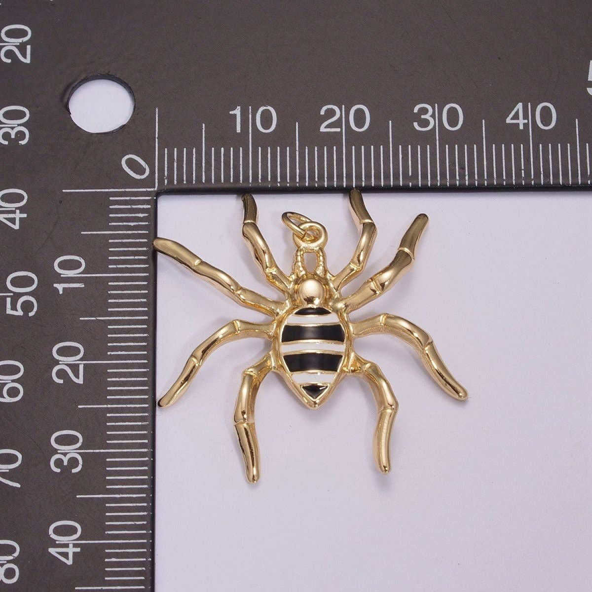 Big Black Spider Charm Pendant | Enamel Spider Charm | Halloween Enamel Pendants | Halloween Inspired Spider Charms | Black Spider Charm, M-789