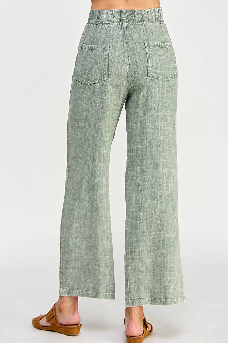 Vintage Washed Linen Pants - Oatmeal