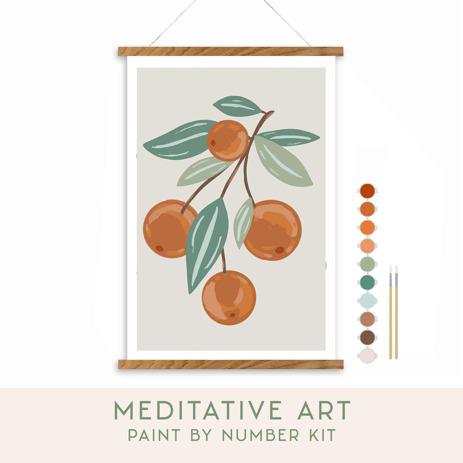 Art Paint Kit | Citrus Branch Meditative Art Paint by Number Kit