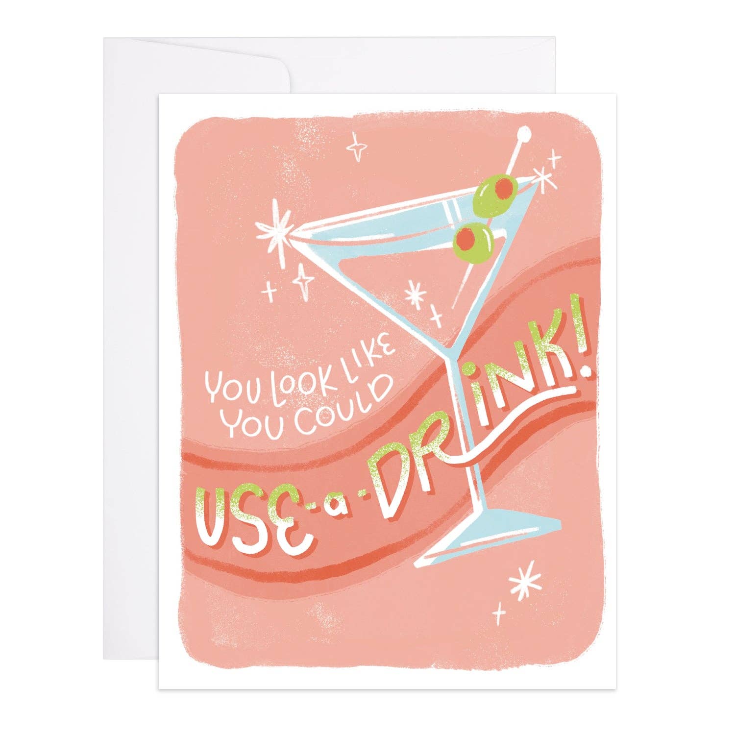 Martini Hand Illustrated Birthday Card