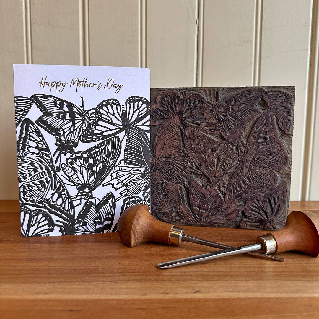 “Mother’s Day” Blockprint Gold Foil Card