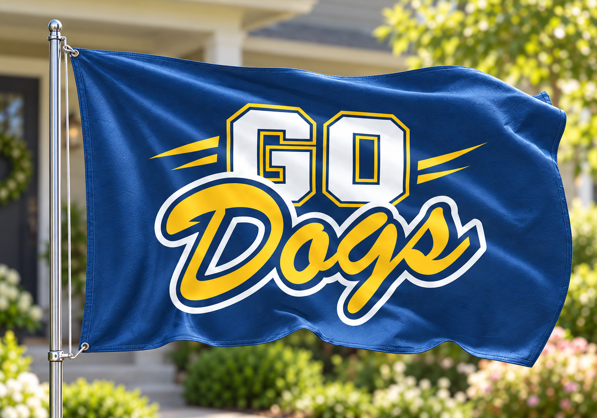 Alhambra Dogs Flag | "Go Dogs" - Outdoor Flag, 2 x 3'
