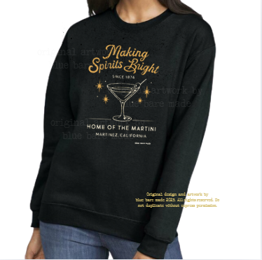 PRE-ORDER *Limited Edition Martini* Fleece Sweatshirt | "Making Spirits Bright"