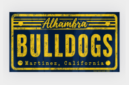 Vinyl Sticker Decal | Alhambra High School Bulldogs License Plate - Mirrored